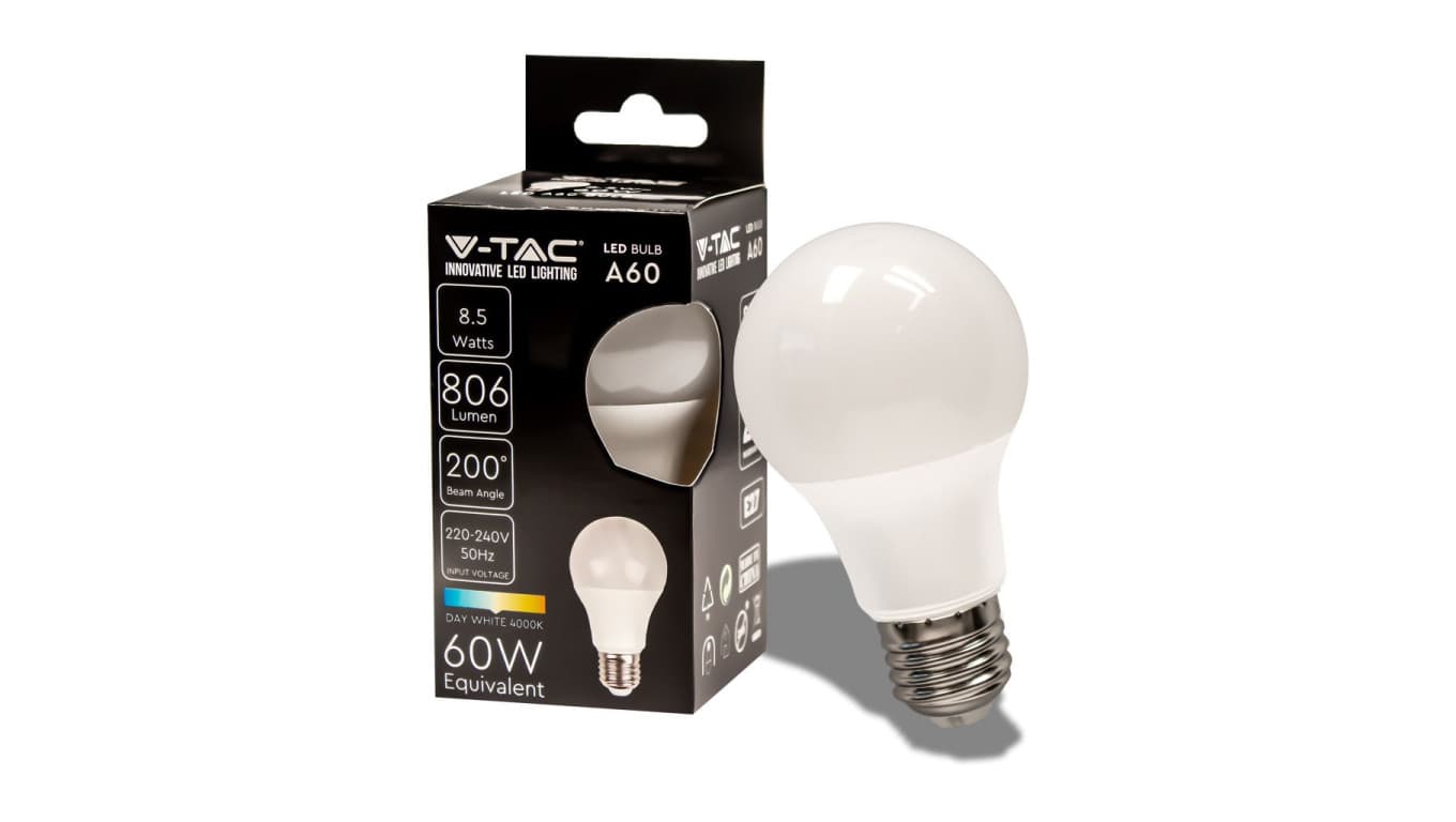 

Żarówka LED 8,5W E27 A60 4000K 806lm 200st. 217261