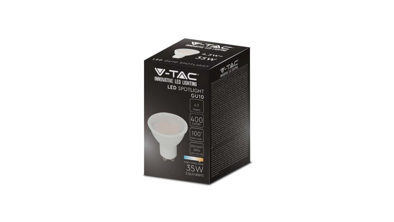 

Żarówka LED 4,5W GU10 6500K 400lm 110st. 211687