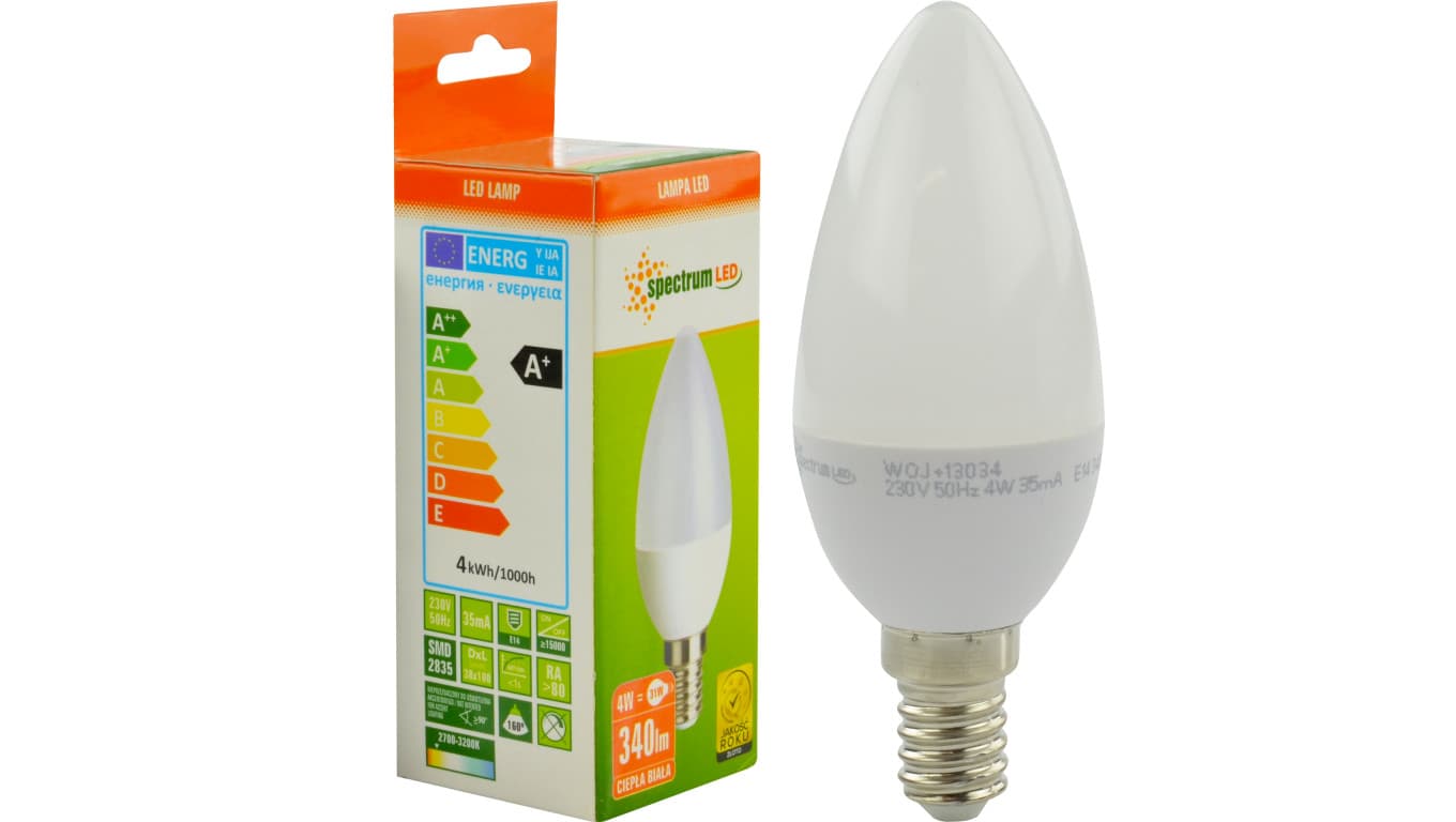 

Żarówka E14 świeca 4W ciepła WOJ13034