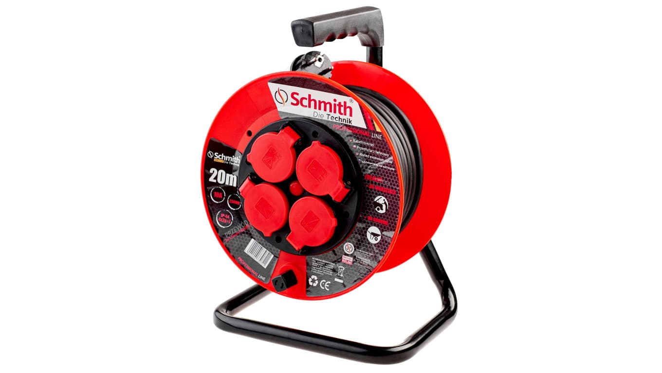 

Przedłużacz bębnowy 4 gniazda z/u 3x1,5mm IP44 30m H05RR-F Schmith