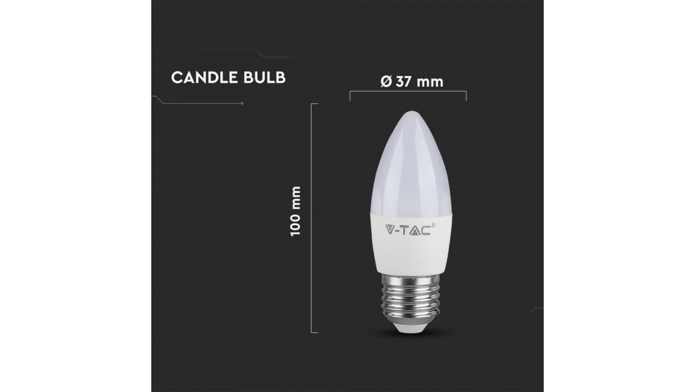 

Żarówka LED 4,5W E27 C35 3000K 470lm 180st. 2143421