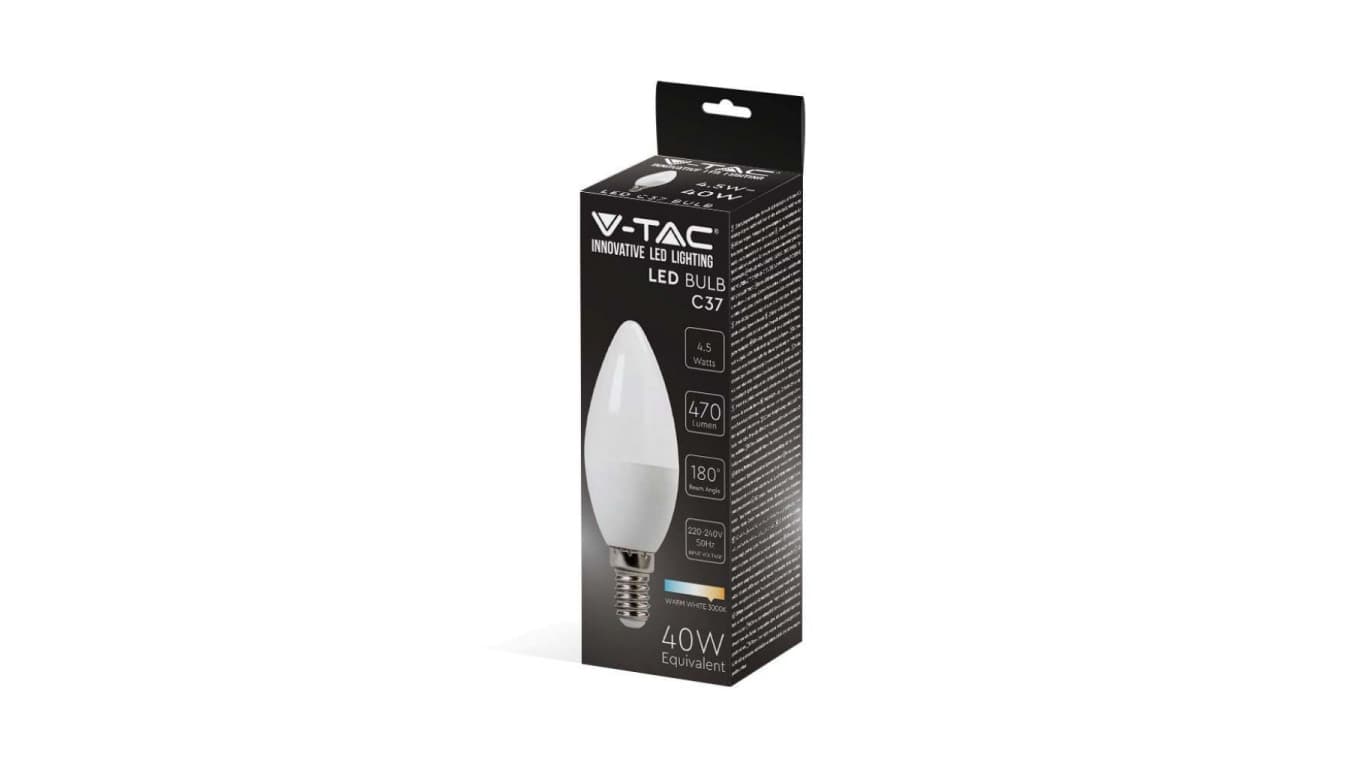 

Żarówka LED 4,5W E14 C35 3000K 470lm 180st. 2142151