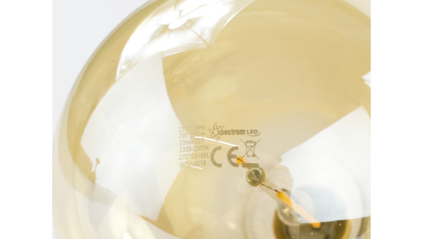 

Żarówka LED E27 230V 2W Globe COG Gold ciepła