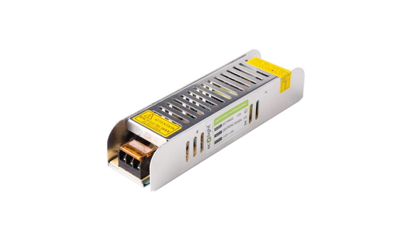 

Zasilacz LED SLIM modułowy siatkowy 60W 12V 5A 159 x 39 x 31 mm