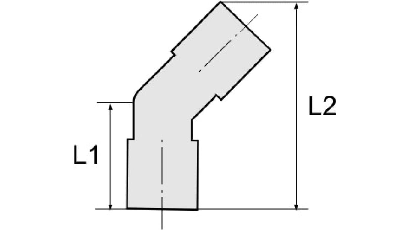 

Złączka wtykowa kątowa 45 st. z tworzywa sztucznego do węża 10, G1/8z, 167.018-10