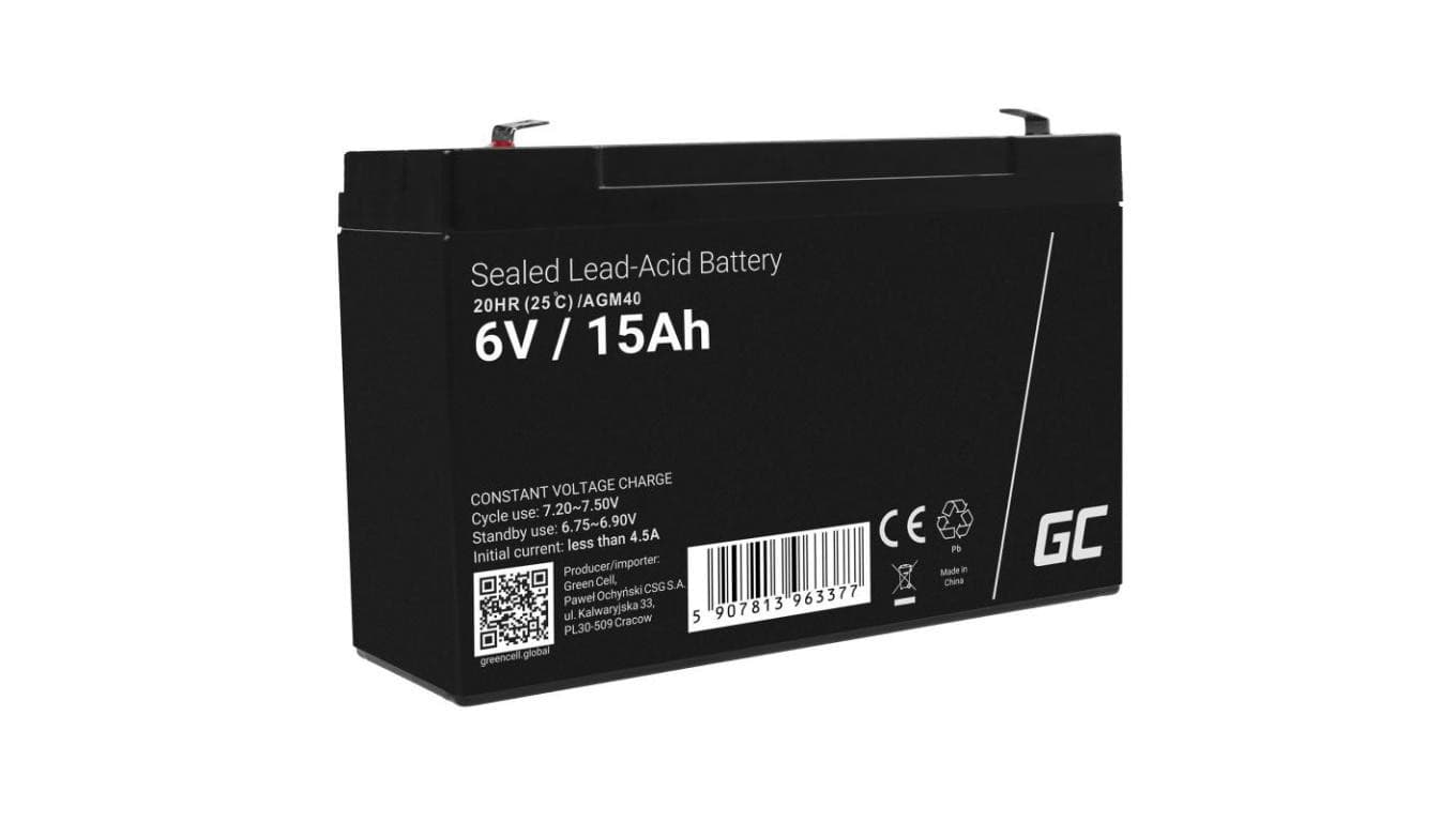 

GREEN CELL AKUMULATOR ŻELOWY AGM40 6V 15AH