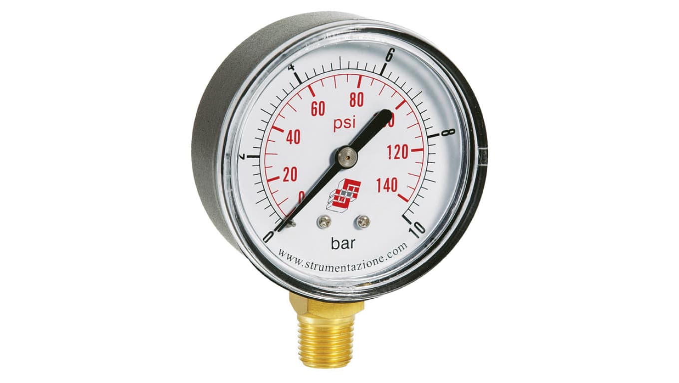 

Manometr standardowy z przyłączem dolnym, śr. 63mm, 0-12bar, G1/4, M63R.PL012G14