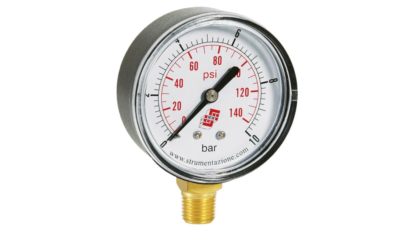 

Manometr standardowy z przyłączem dolnym, śr. 63mm, 0-2,5bar, G1/4, M63R.PL003G14