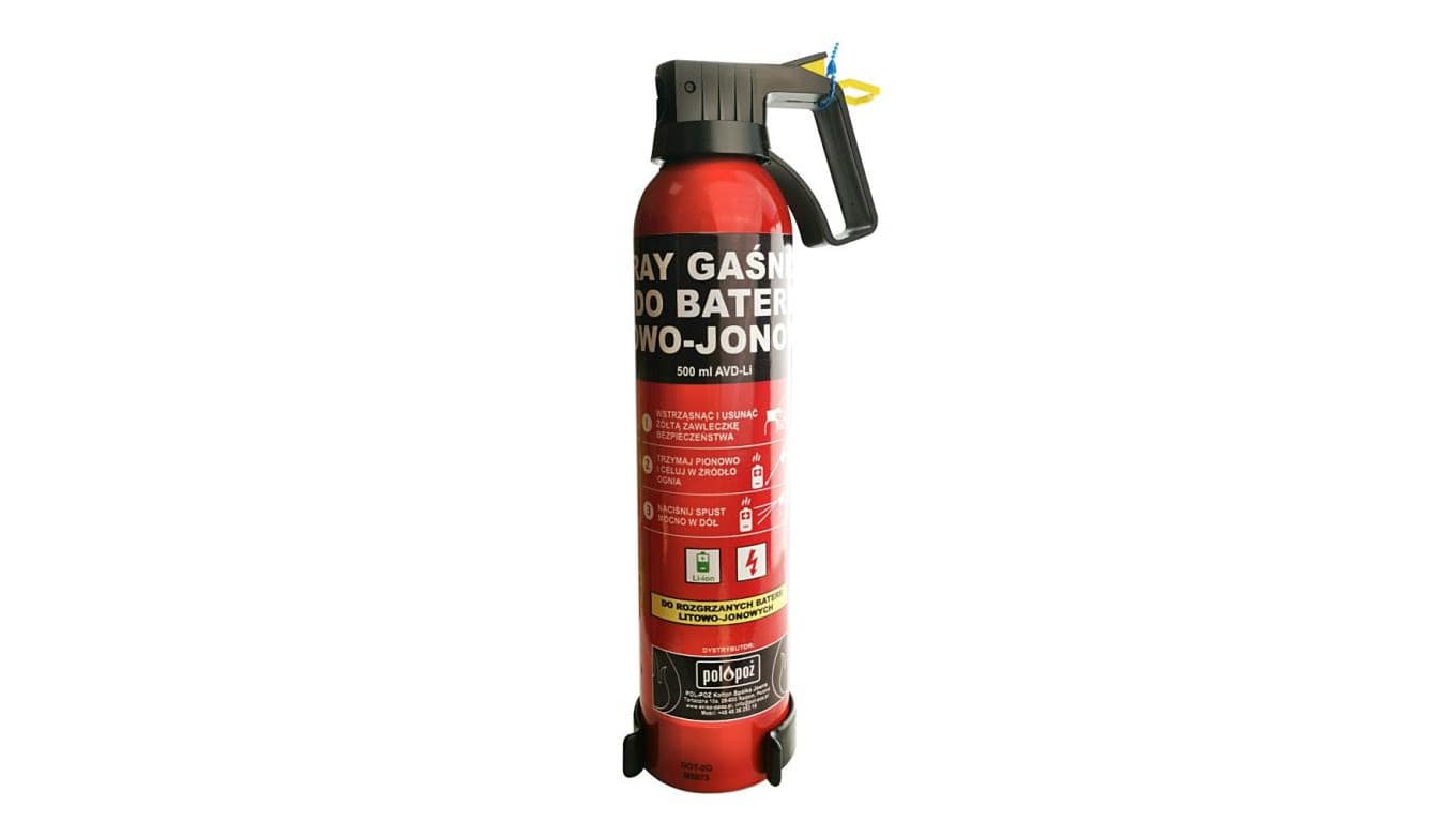 

Spray gaśniczy do gaszenia baterii litowych i akumulatorów - 500ml AVD-Li + wieszak