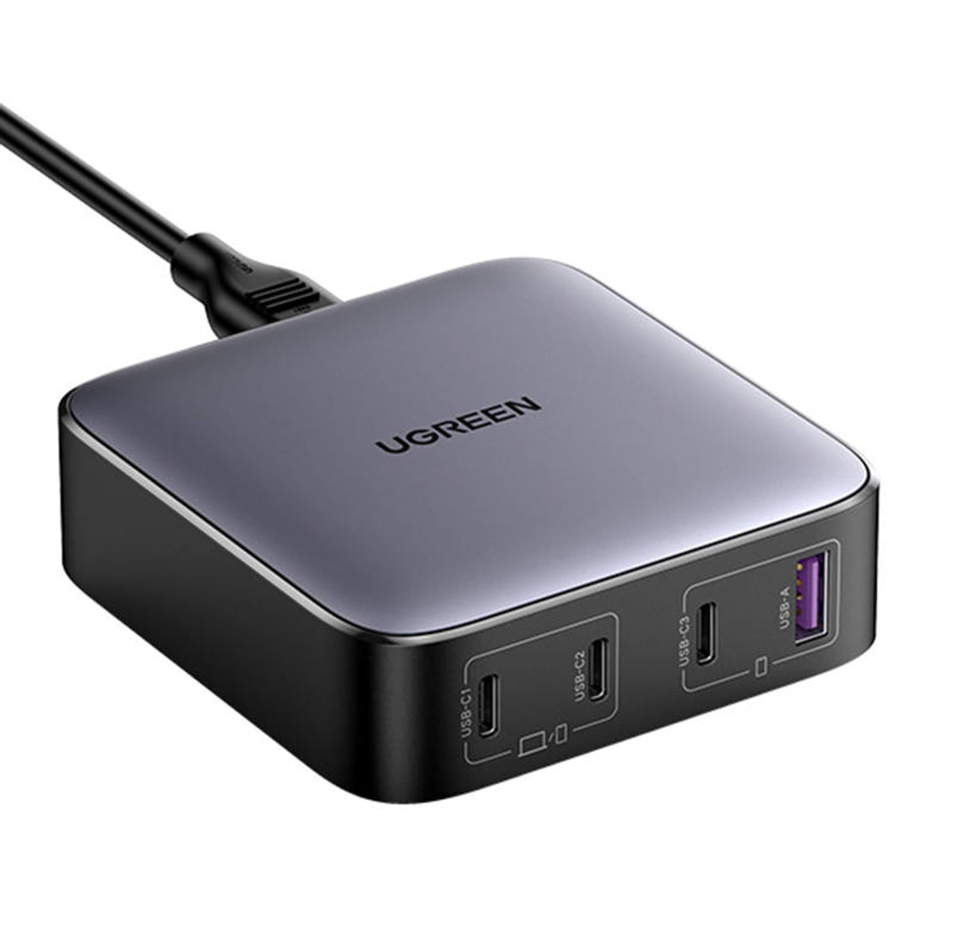 

Ładowarka sieciowa UGREEN CD328 Nexode, 3xUSB-C, USB-A, GaN, 100W (czarny)