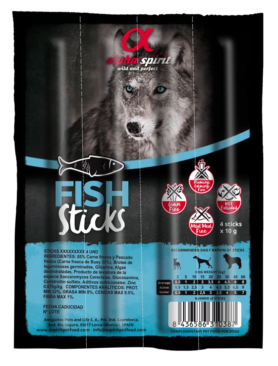

ALPHA SPIRIT Czteropak paluszków ryba [D34 015b] 4x10g