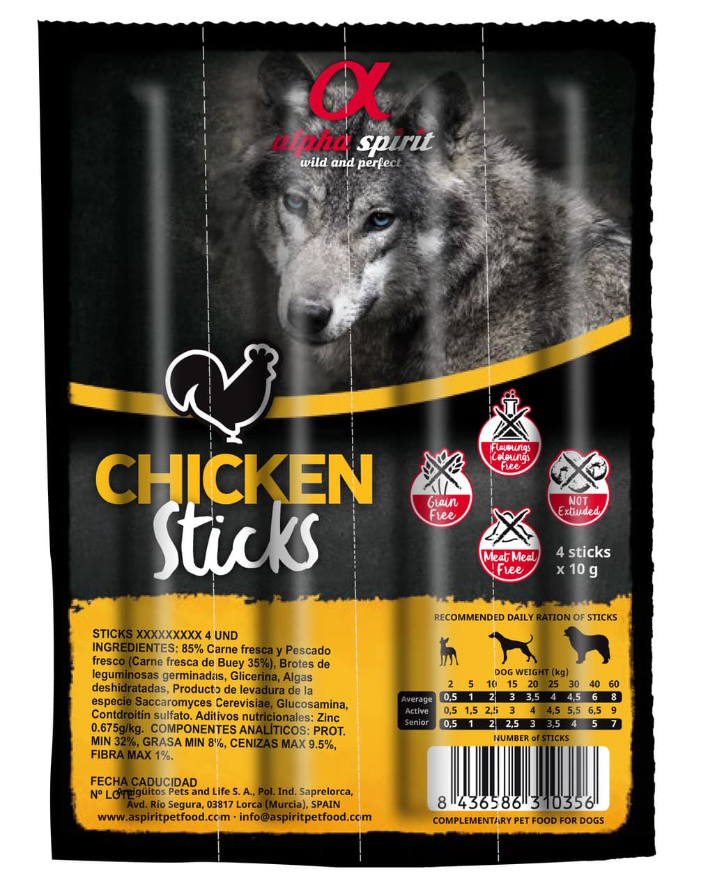 

ALPHA SPIRIT Czteropak paluszków kurczak [D35 015b] 4x10g