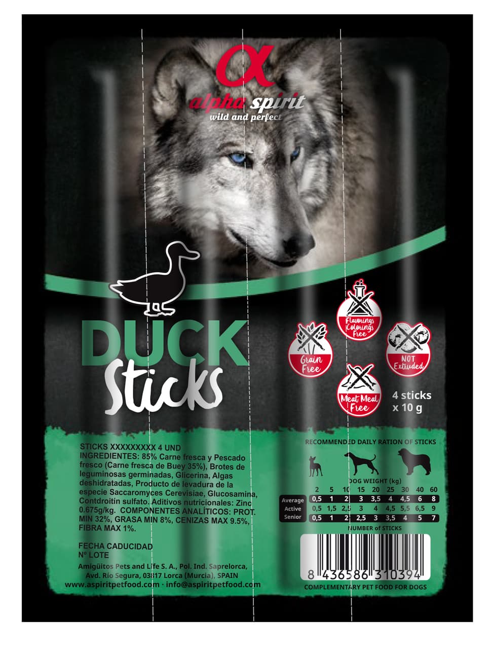 

ALPHA SPIRIT Czteropak paluszków kaczka [D33 015a] 4x10g