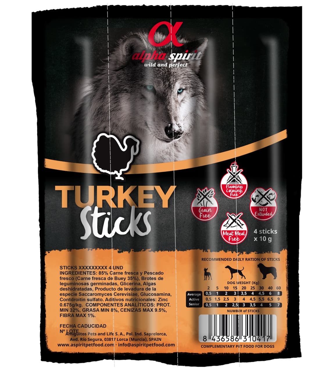 

ALPHA SPIRIT Czteropak paluszków indyk [D34 015a] 4x10g