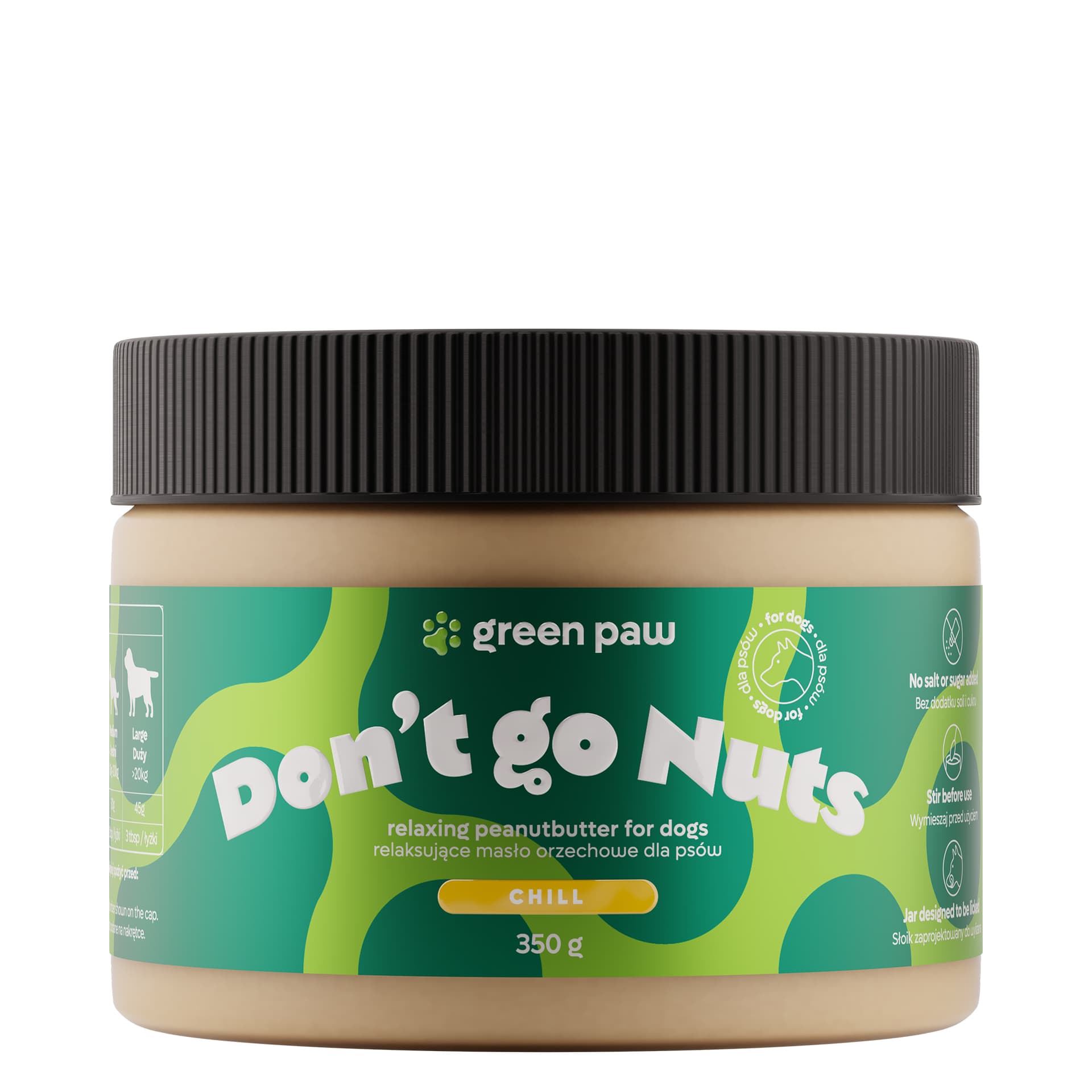 

GREEN PAW Don't go Nuts relaksujące masło orzechowe dla psów 350g