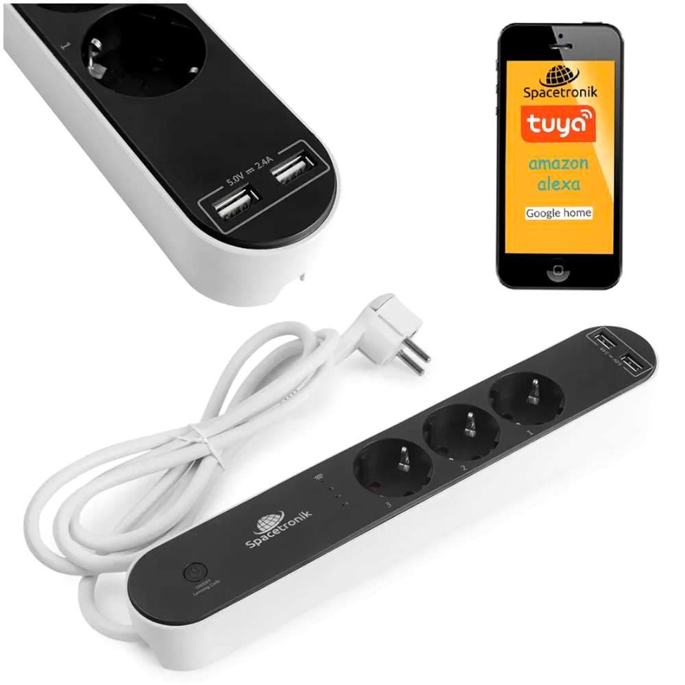 

Inteligentna listwa zasilająca Przedłużacz z USB sterowany przez Wi-Fi Smart Life