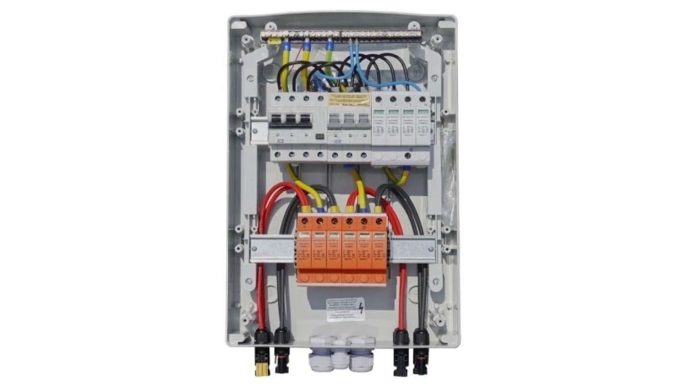 

Rozdzielnica PV fotowoltaiczna solarna AC DC 1000V 2 Stringi B16 25A 300mA Doktorvolt 2483