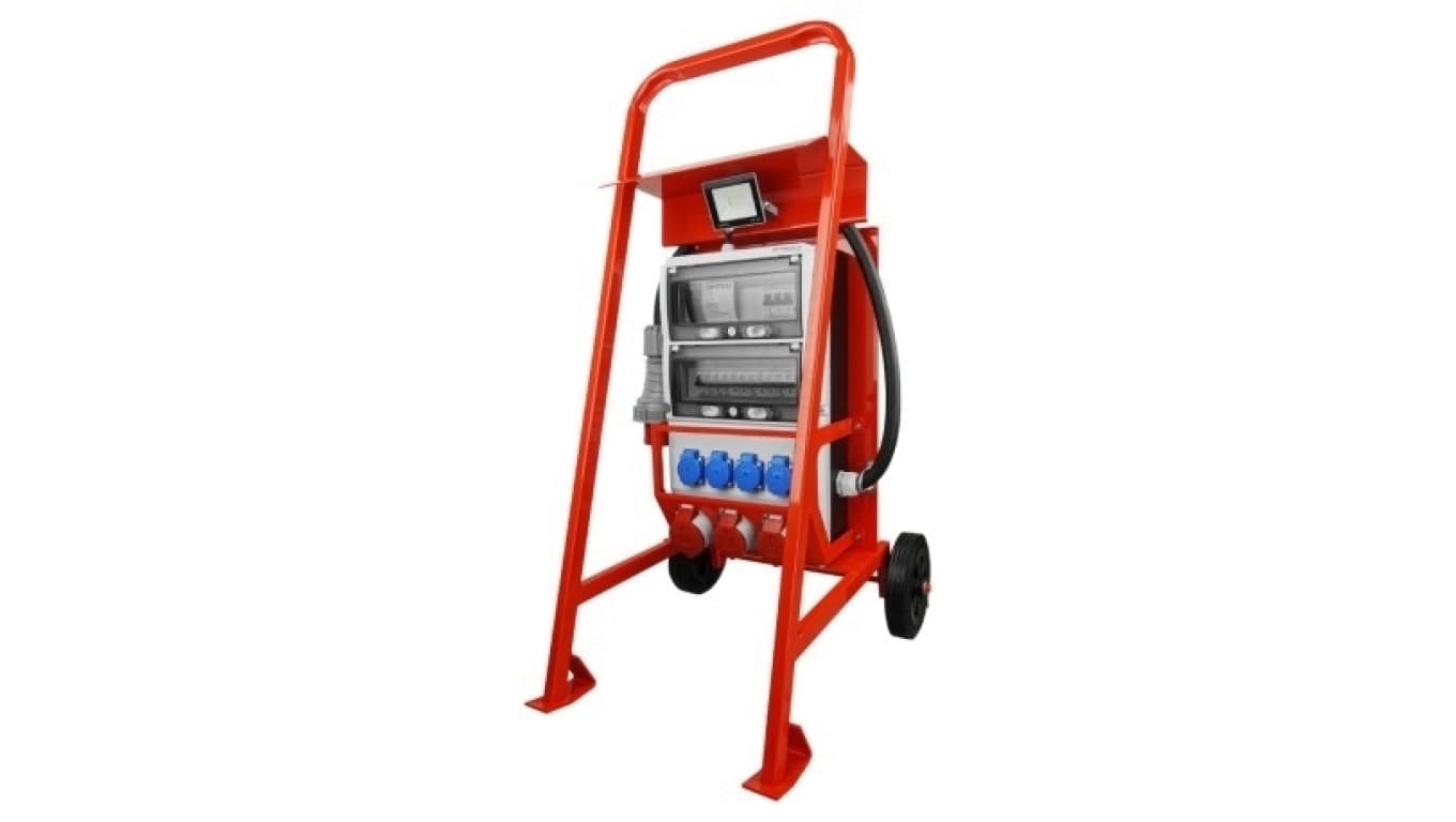 

Rozdzielnica budowlana na stojaku z naświetlaczem eXT S/FI SET 32A 2x16A 4x230V schuko Doktorvolt 0027