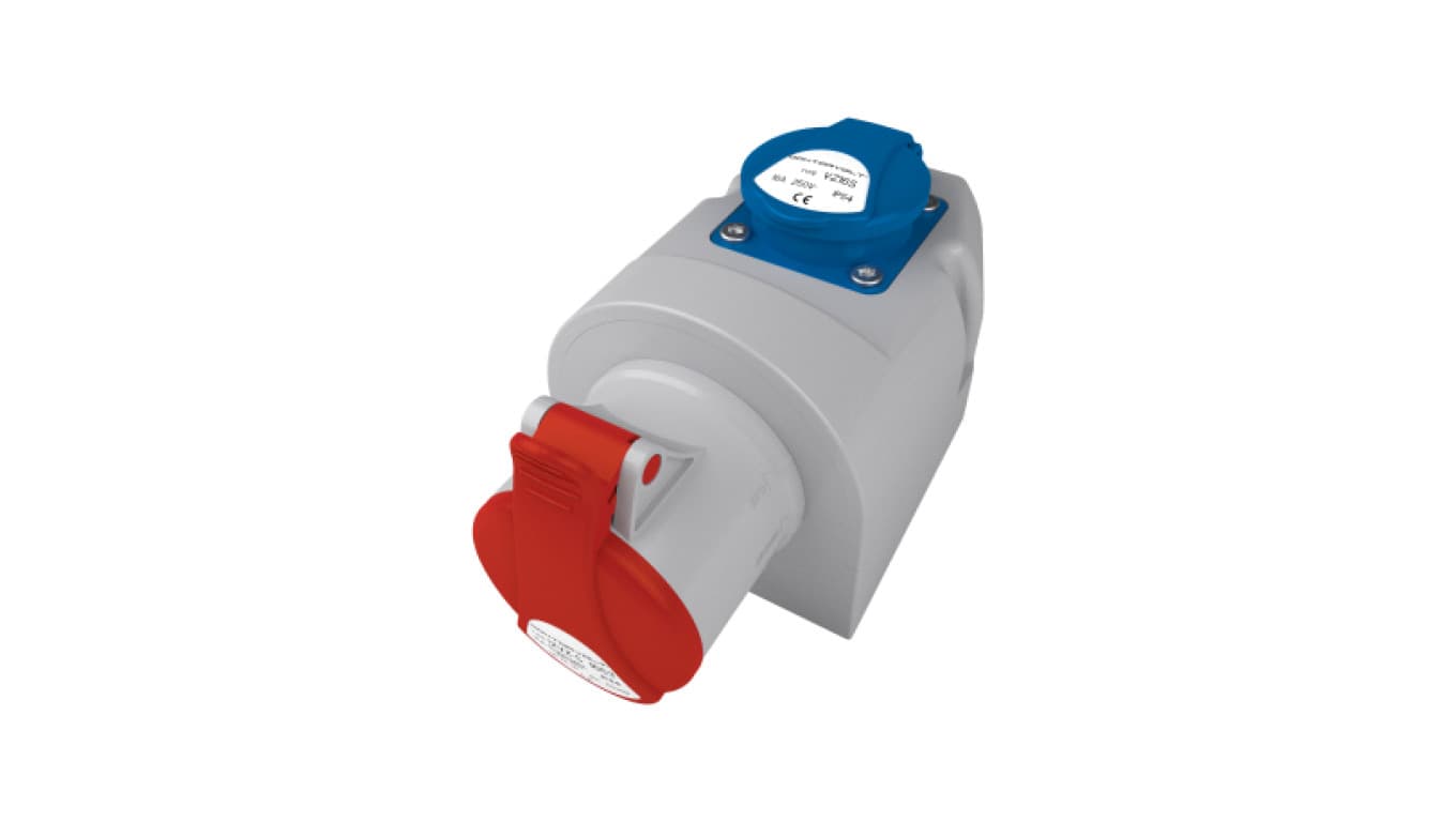

Gniazdo natynkowe siłowe 16A/5P + 230V/16A IZVZ-S 1653 DV 6352