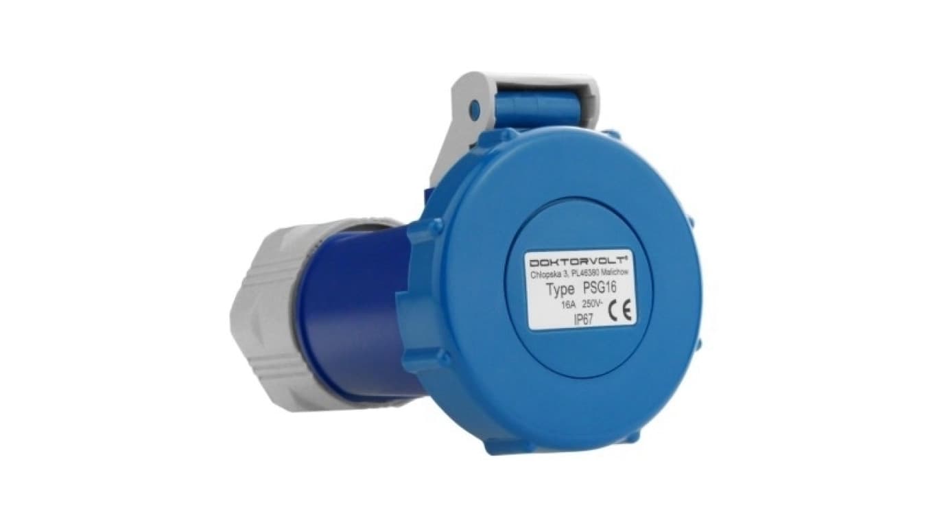 

Gniazdo przenośne 230V 16A IP67 system francuski Doktorvolt 6589