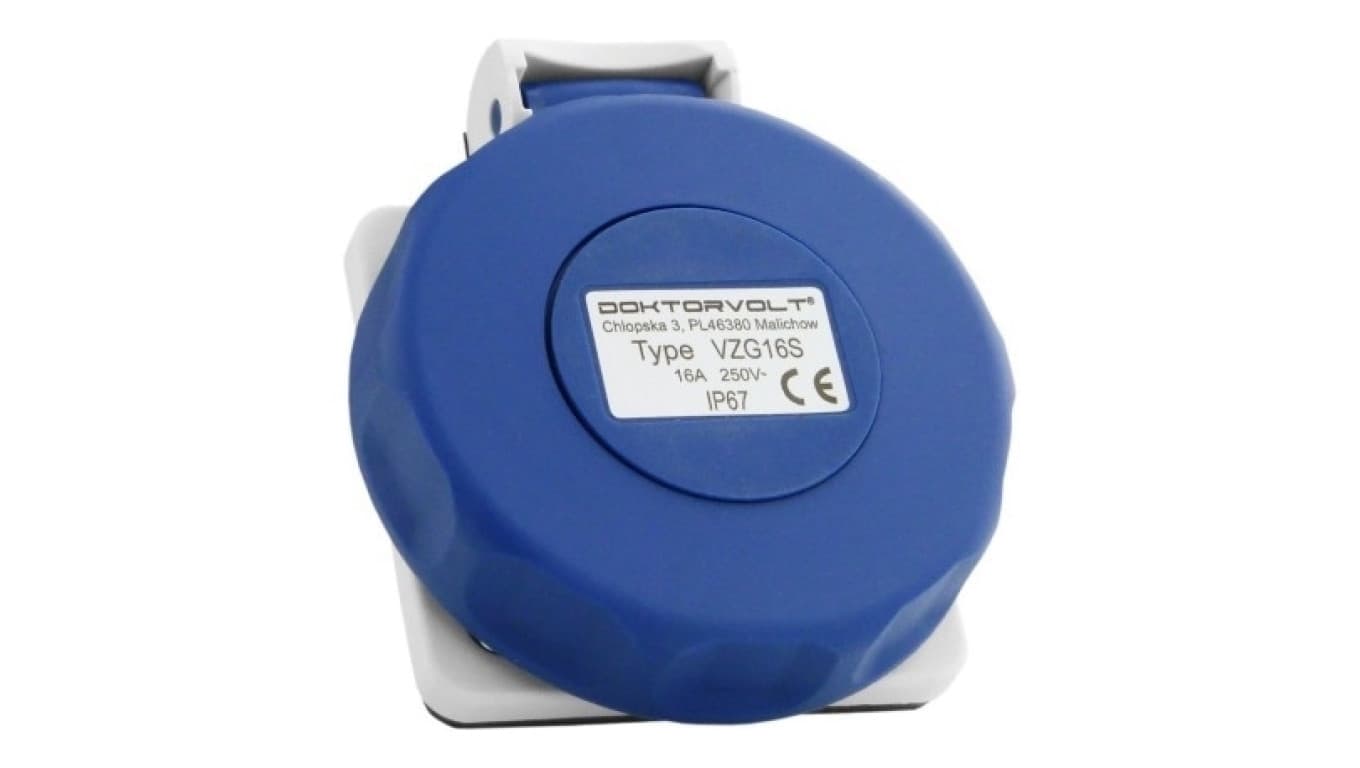 

Gniazdo tablicowe proste hermetyczne 230V 16A IP67 system Schuko Doktorvolt 9986