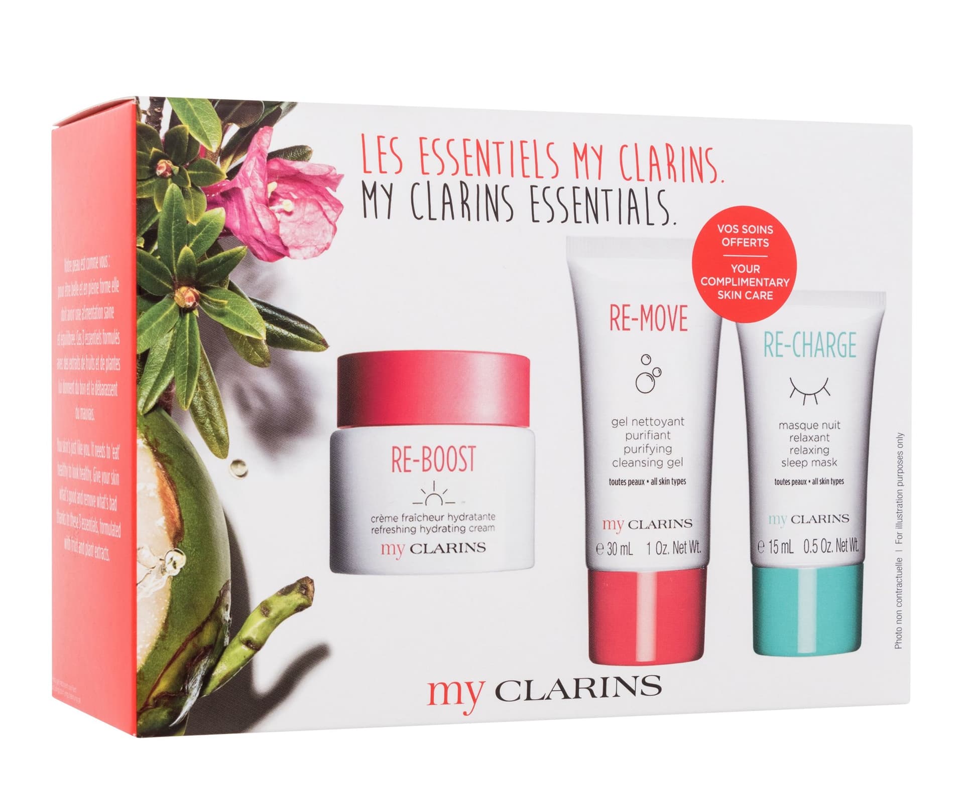 

Clarins zestaw My Clarins Must-Haves Krem do twarzy 50 ml + maska do twarzy 15 ml + oczyszczający żel do twarzy 30 ml (W)