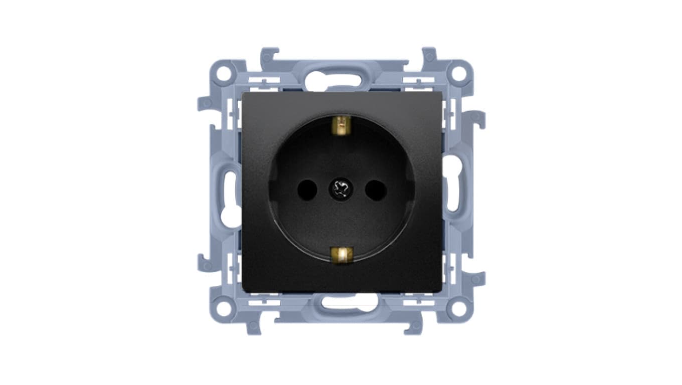 

Simon 10 Gniazdo wtyczkowe Schuko pojedyncze (moduł) 16A, 250V, zaciski śrubowe czarny mat CGSZ1.01/49, Moduł) 16a/250v/zaciski śrubowe czarny mat cgsz1.01/4