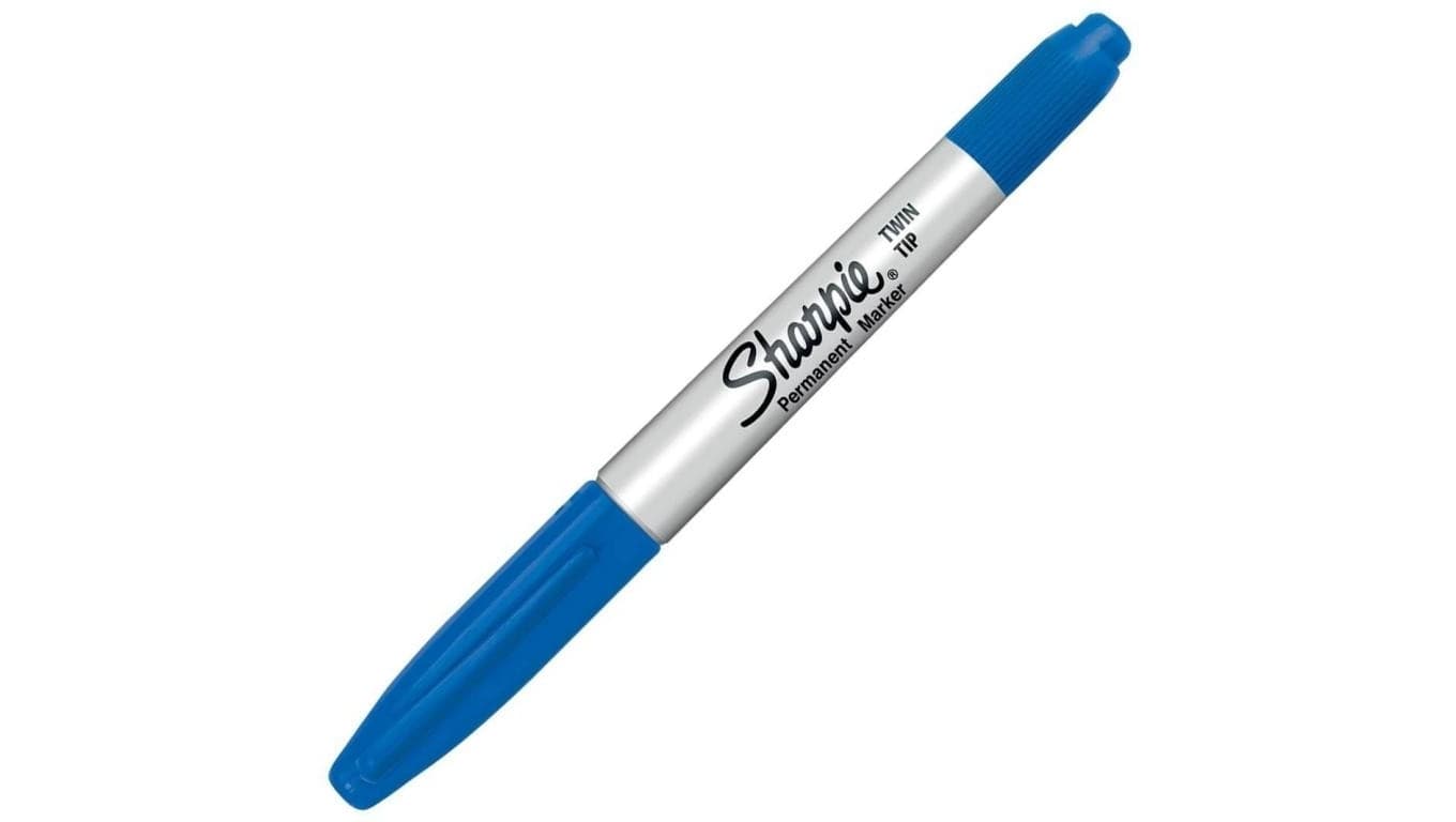 

Marker permanentny dwustronny 2w1 niebieski z końcówkami 0,5/1,0mm wodoodporny Sharpie Twin Tip