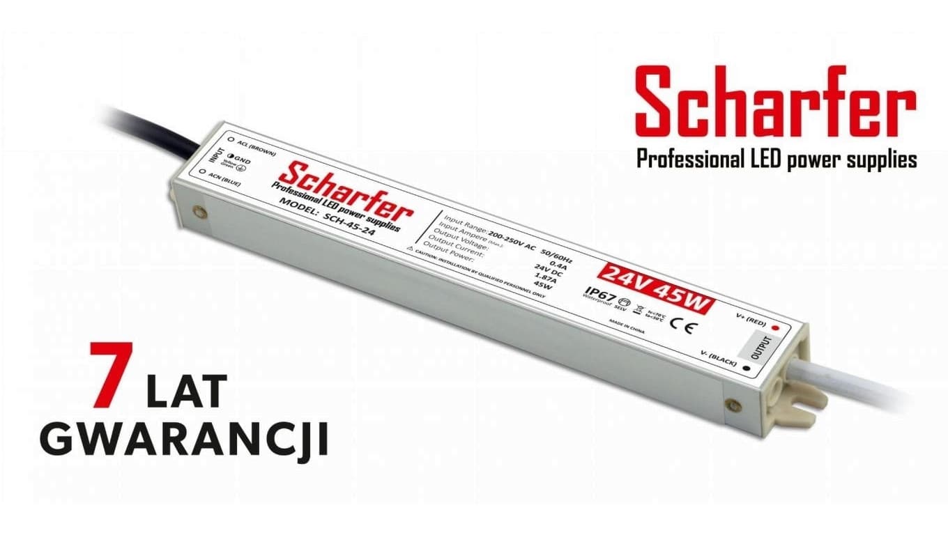 

Zasilacz led hermetyczny 24V 45WScharfer 7Y