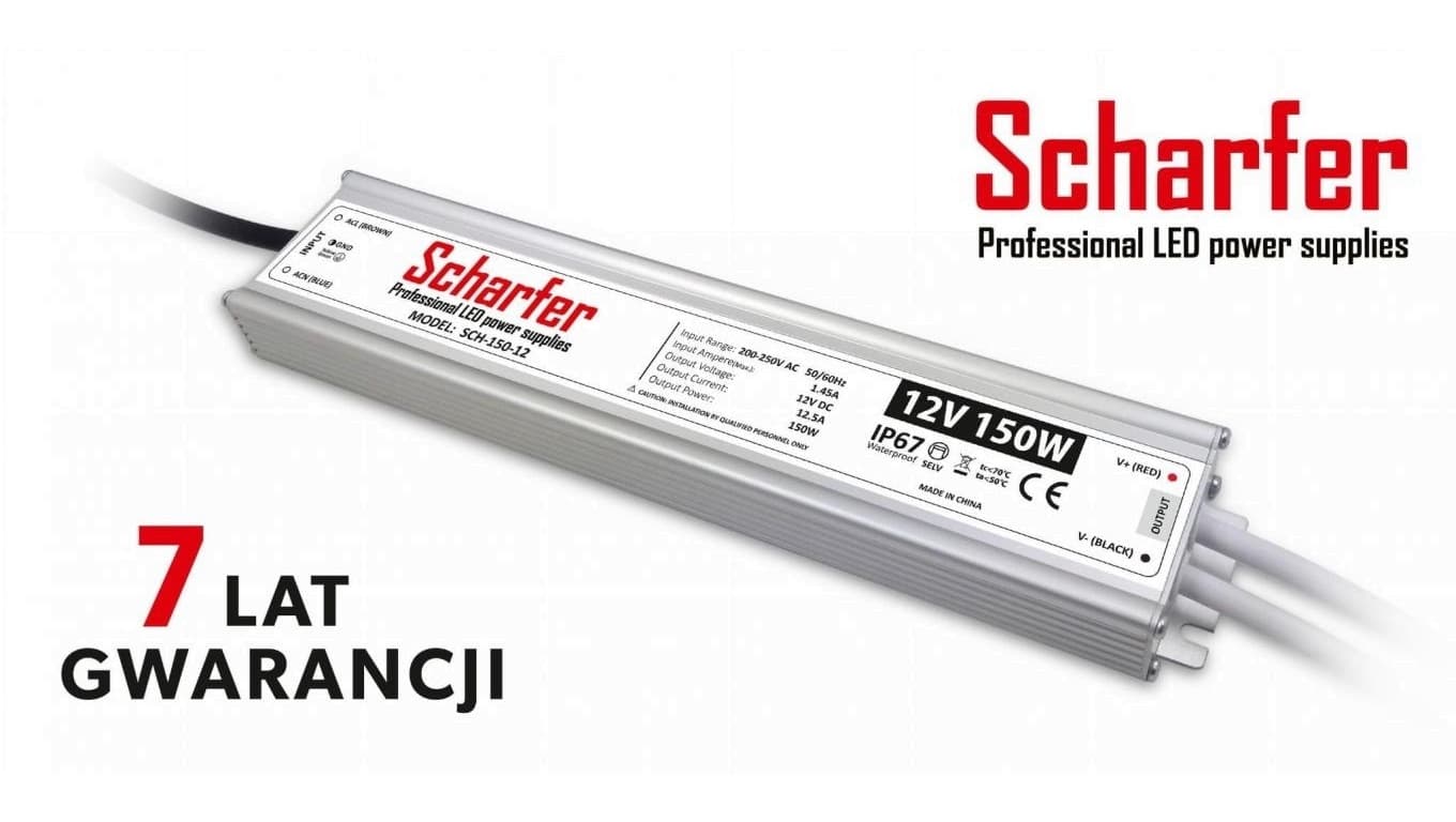 

Zasilacz led hermetyczny 12V 150W Scharfer 7Y
