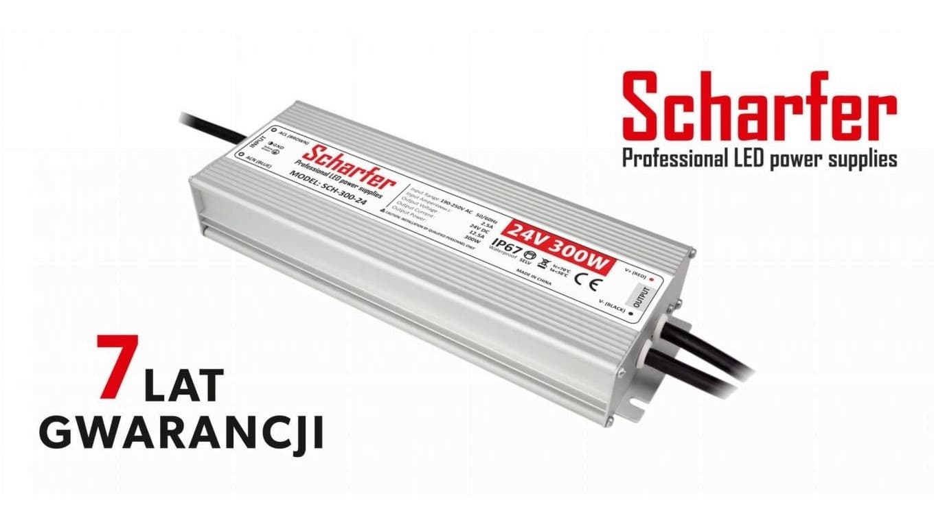

Zasilacz led hermetyczny 24V 300W Scharfer 7Y