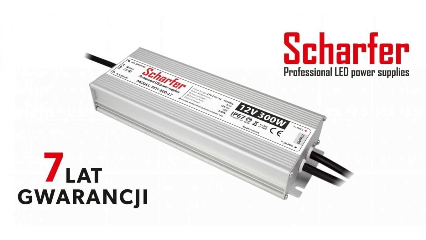 

Zasilacz led hermetyczny 12V 300W Scharfer 7Y