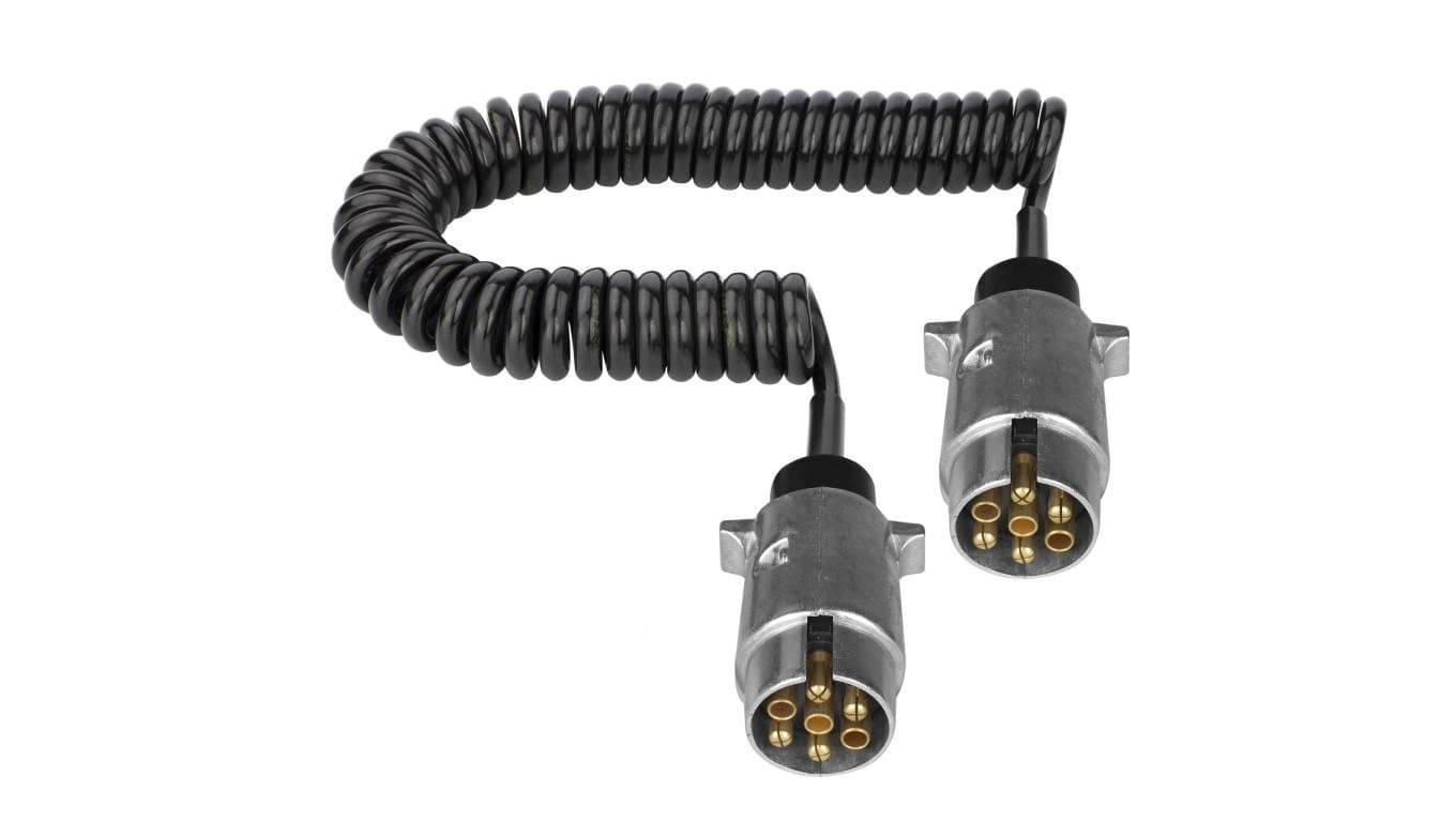 

Przewód spiralny QLY-s kabel do przyczepy zakończony metalowymi wtykami 7-pin 12V 5m