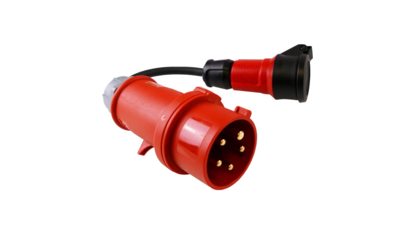 

Kabel przejściowy 30cm z wtyczki 230V/16A/5P na gniazdo 16A/230VSchuko system niemiecki adapter Doktorvolt6114