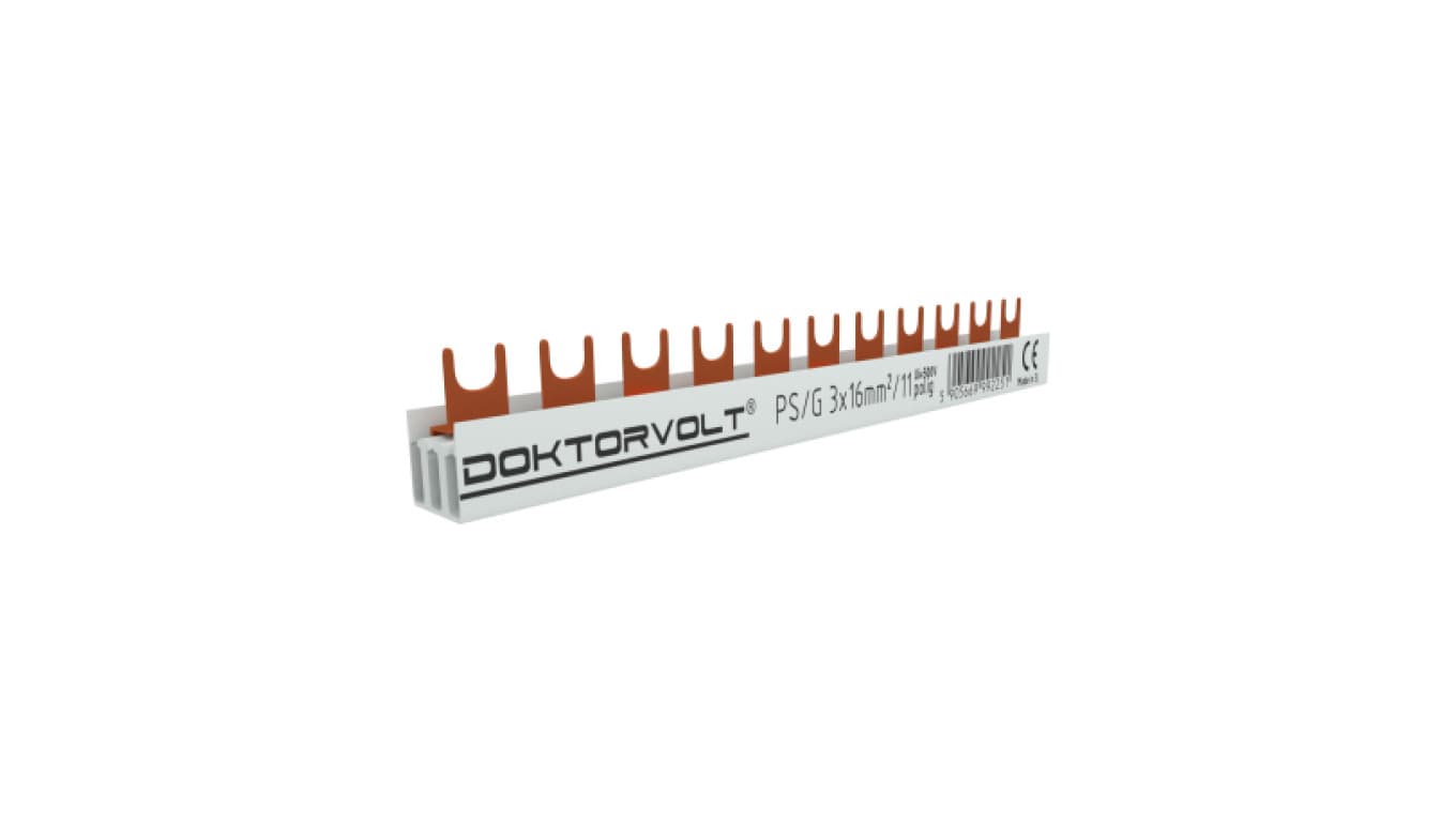 

Szyna łączeniowa grzebieniowa PS/G 3-fazowa 11-modułowa 16mm2 100A DV 2251