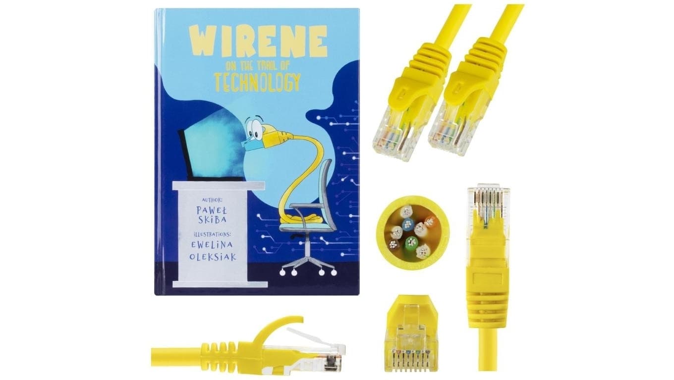 

Książka dla dzieci Skrętka na tropie technologii Paweł Skiba (wydanie angielskie) + GRATIS patchcord NEKU, Wydanie angielskie) + gratis patchcord nek