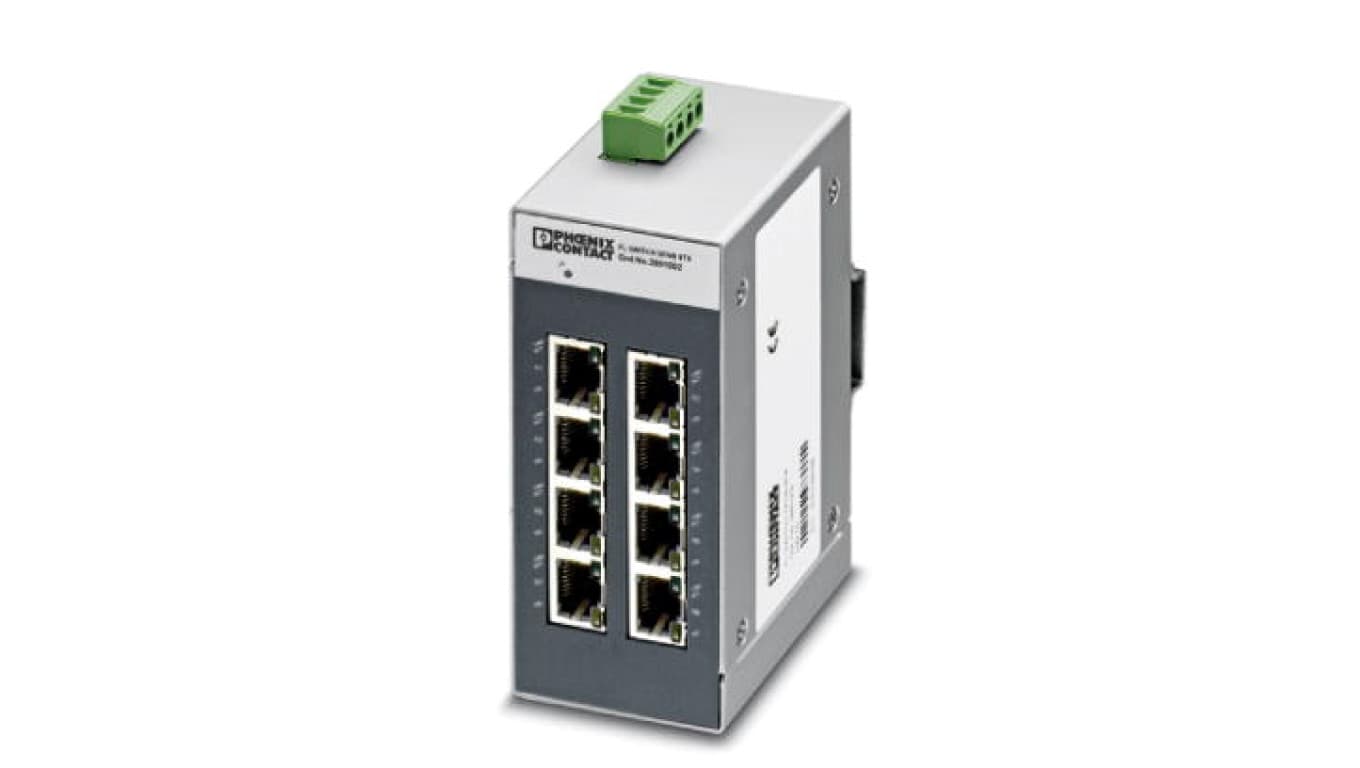 

Ethernetowy Switch przemysłowy 8 portów RJ45 10/100Mb/s autokros na szynę FL SFNB 8TX 2891002 2891002