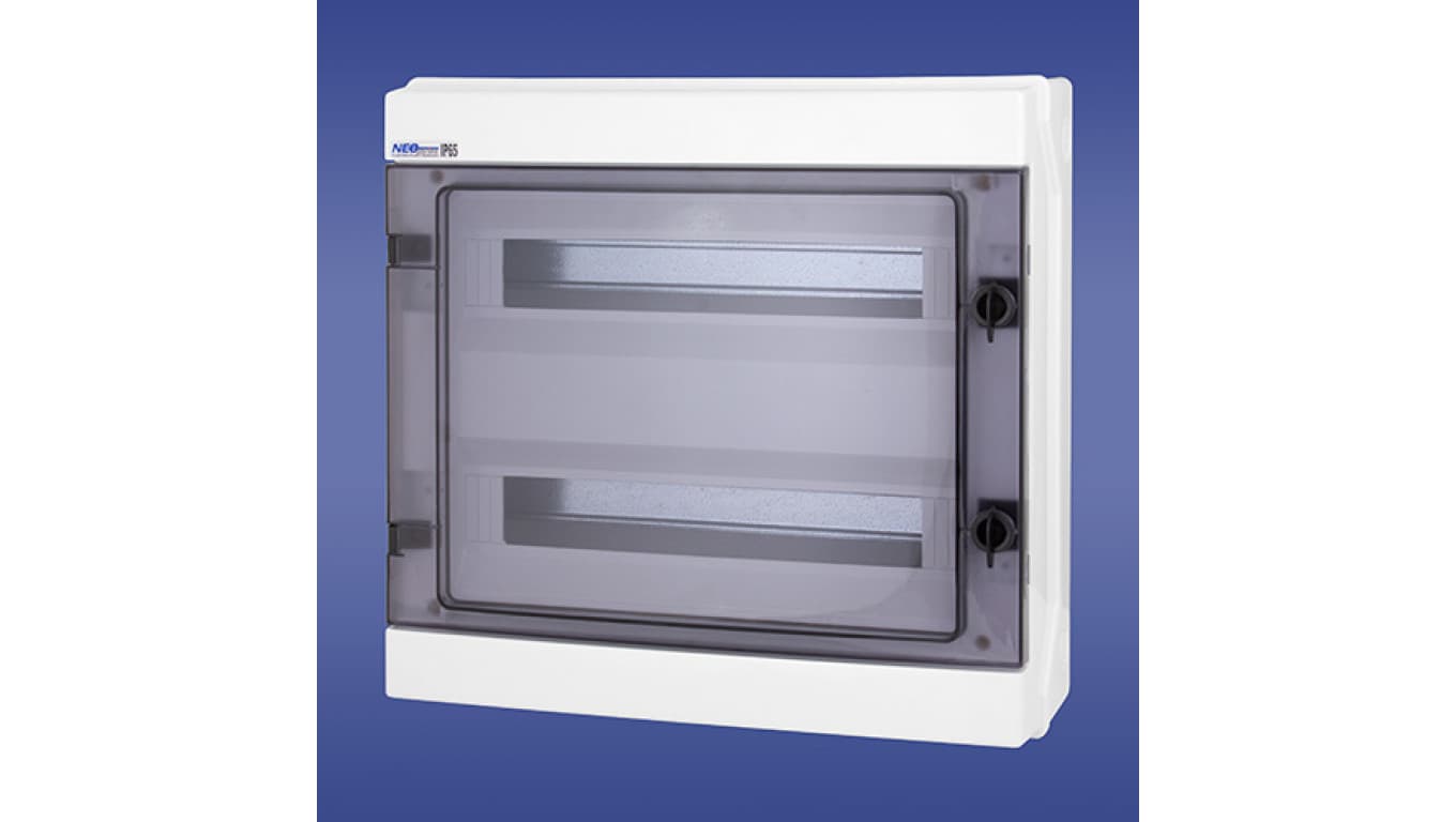 

Rozdzielnica hermetyczna modułowa (500V AC, 1000V DC) 2x18 natynkowa (N+PE) IP65 RH-36/2