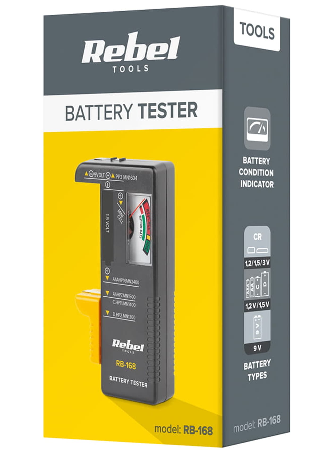 Tester baterii Rebel Tools RB-168 woltomierz