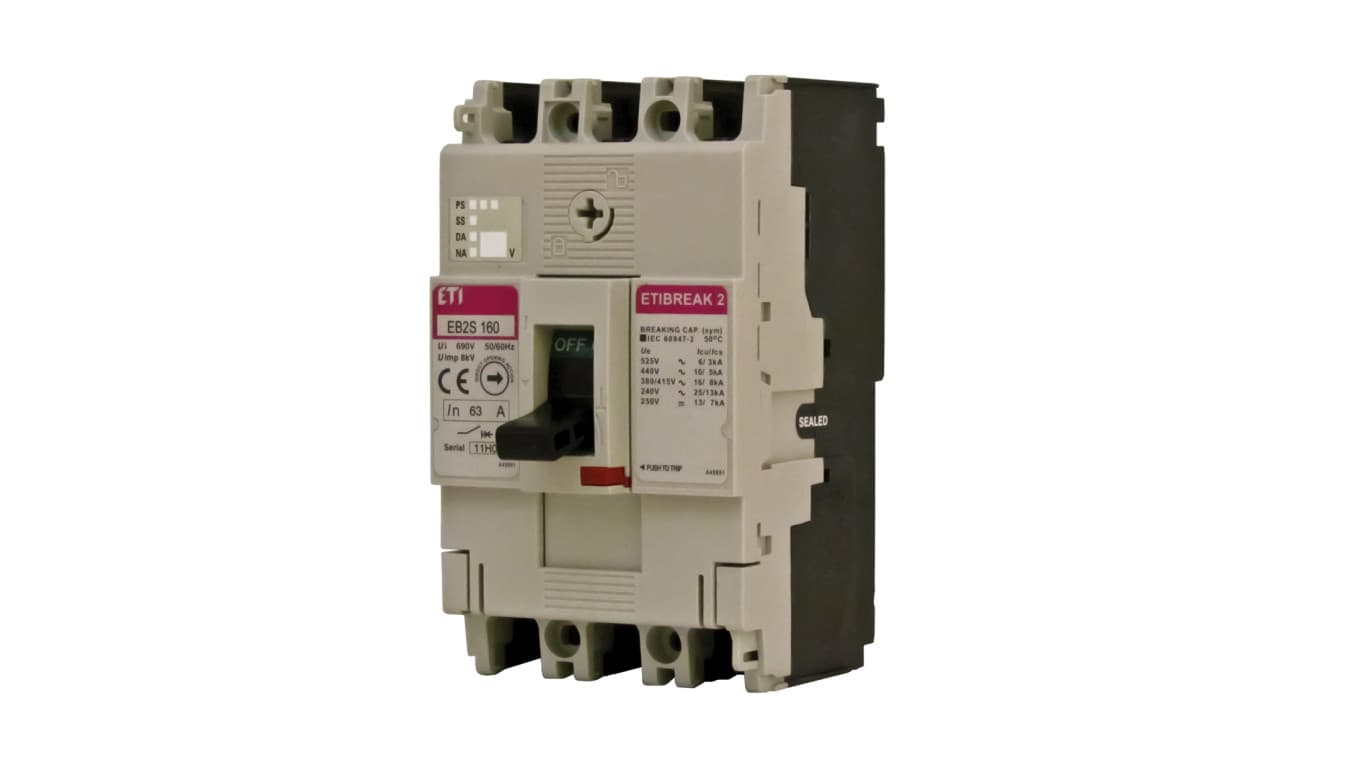 

Wyłącznik kompaktowy 3P 125A 16kA /bez regulacji/ EB2S 160/3LF 004671810