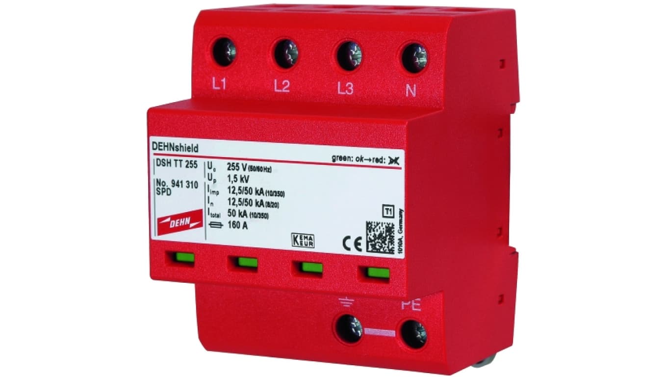 

Ogranicznik przepięć B+C 4P 12,5/50kA 1,5kV DEHNshield TT 255 941310