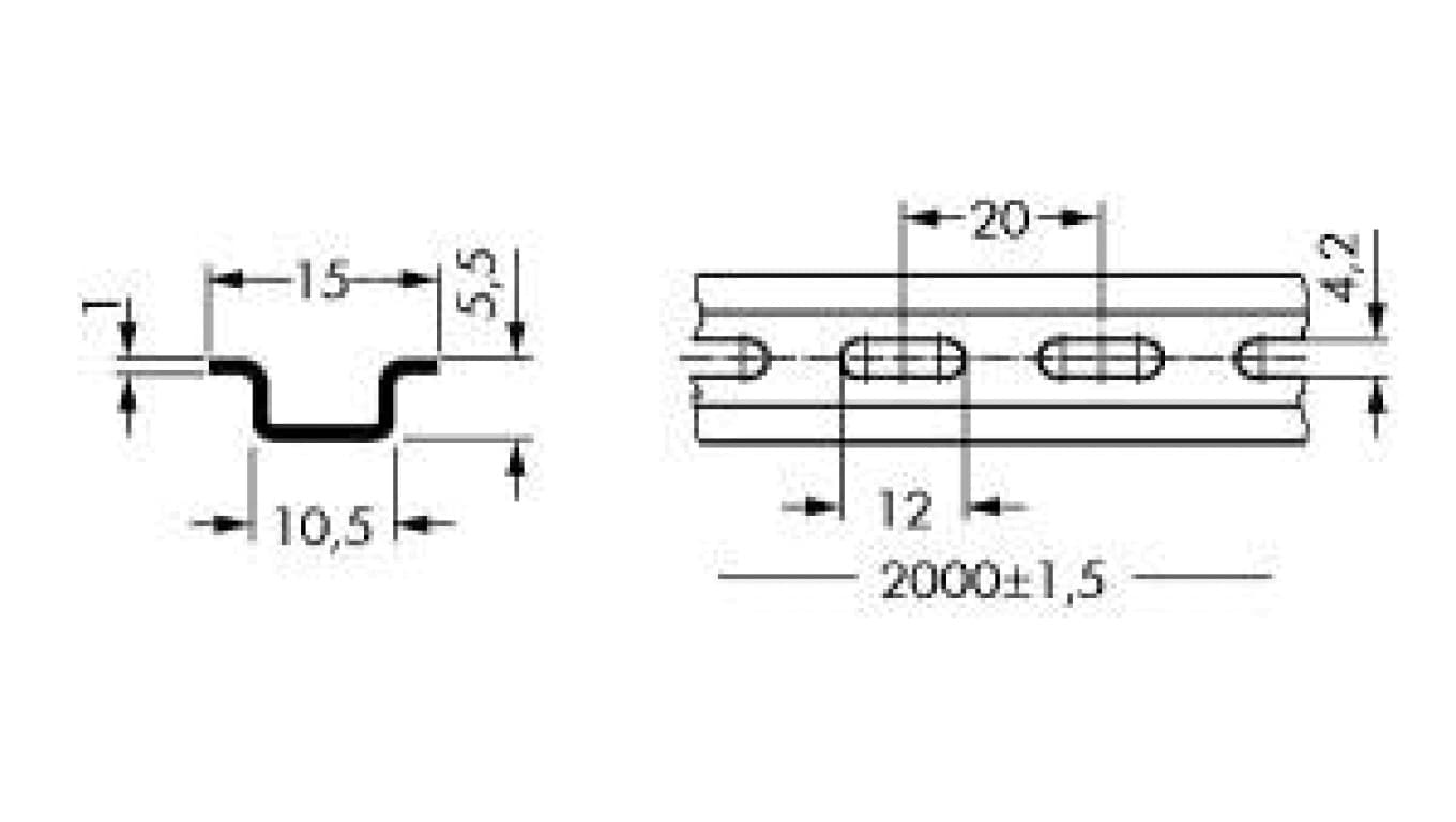 

Szyna perforowana 15x5,5mm 2m 210-111