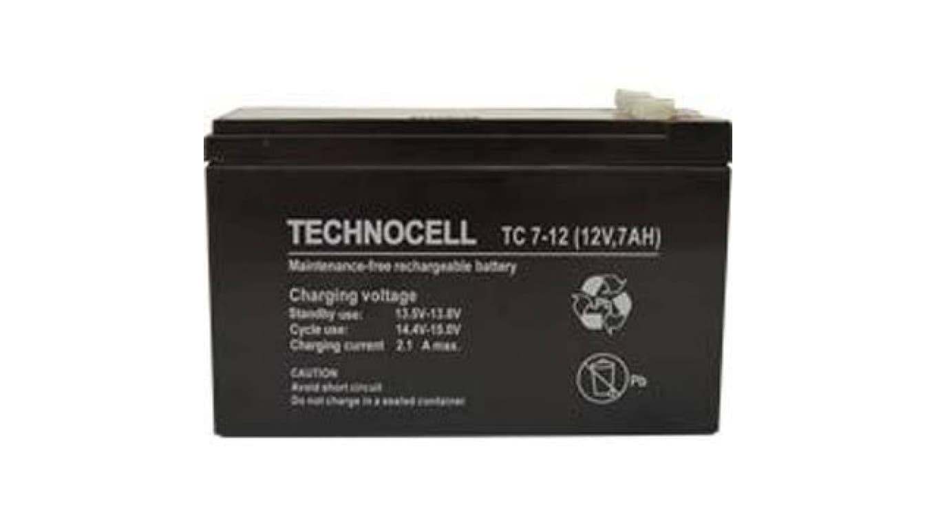 

Akumulator bezobsługowy AGM 7Ah 12V Technocell TC 7-12
