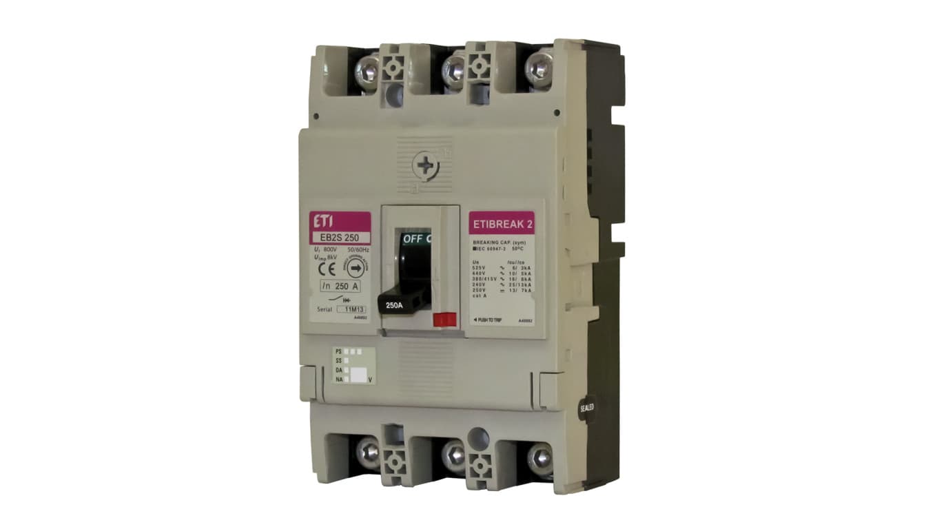 

Wyłącznik kompaktowy 3P 250A 16kA /bez regulacji/ EB2S 250/3LF 004671813