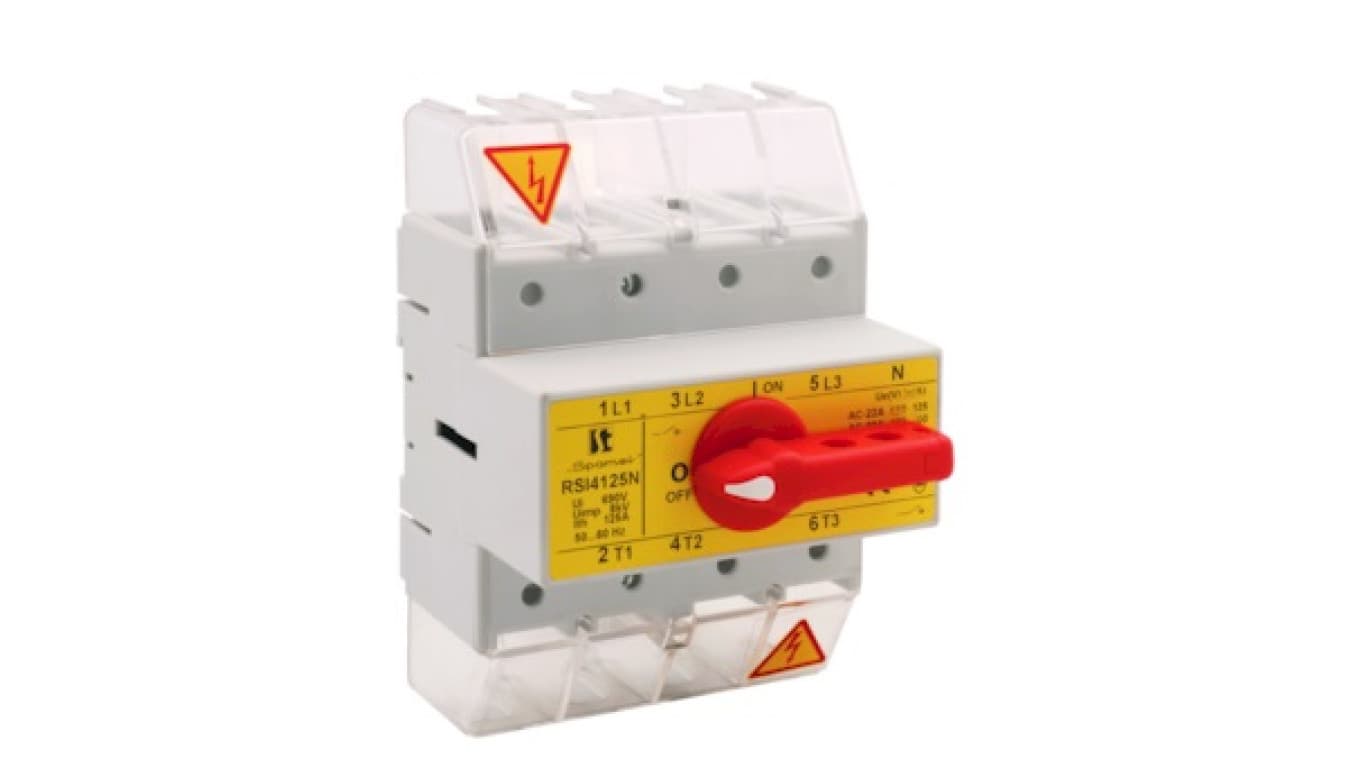 

Rozłącznik izolacyjny 4P 125A z pokrętłem na rozłączniku czerwonym RSI-4125W03