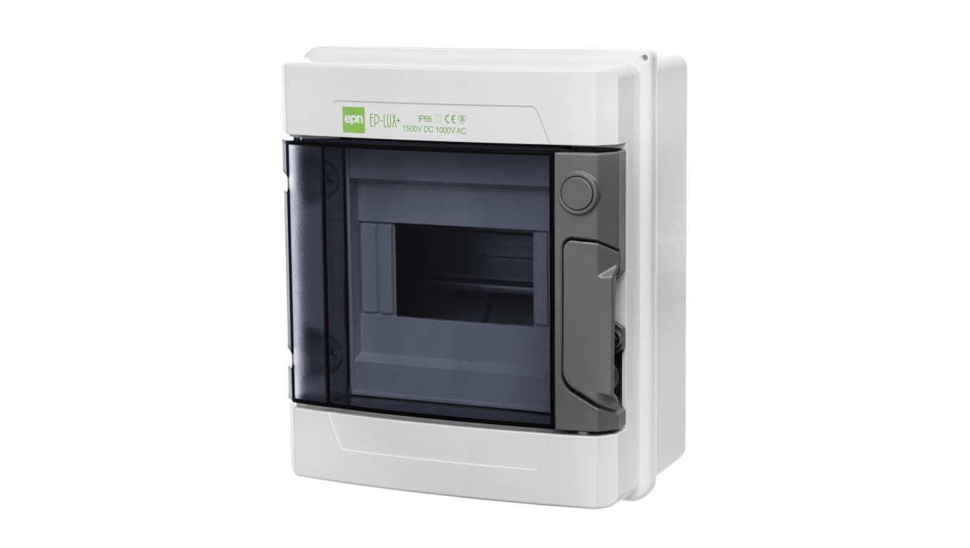 

Rozdzielnica hermetyczna EP-LUX natynkowa 1x6 1500V DC 1000V AC PE+N dymny IP65 1960-01