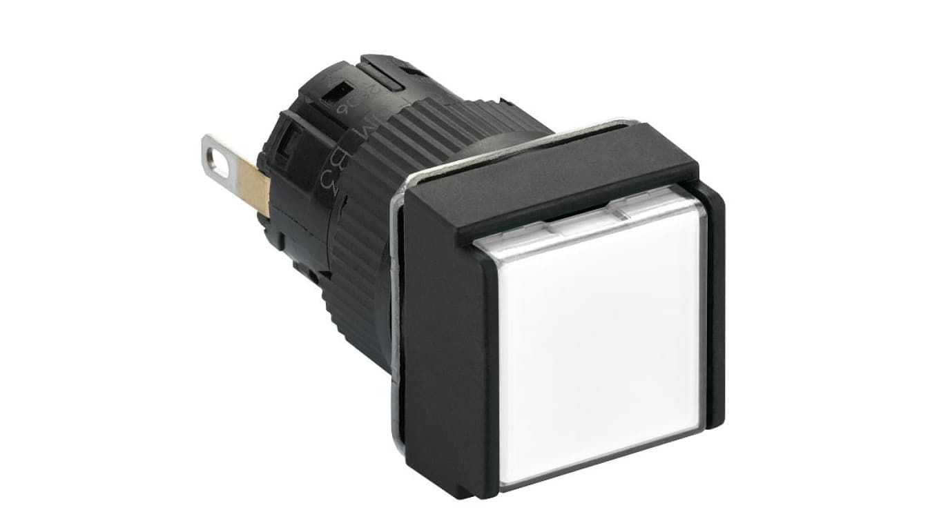 

Wskaźnik św. kwadr. O 16, IP 65, biały, zintegr. LED, 24 V, złącze XB6ECV1BP