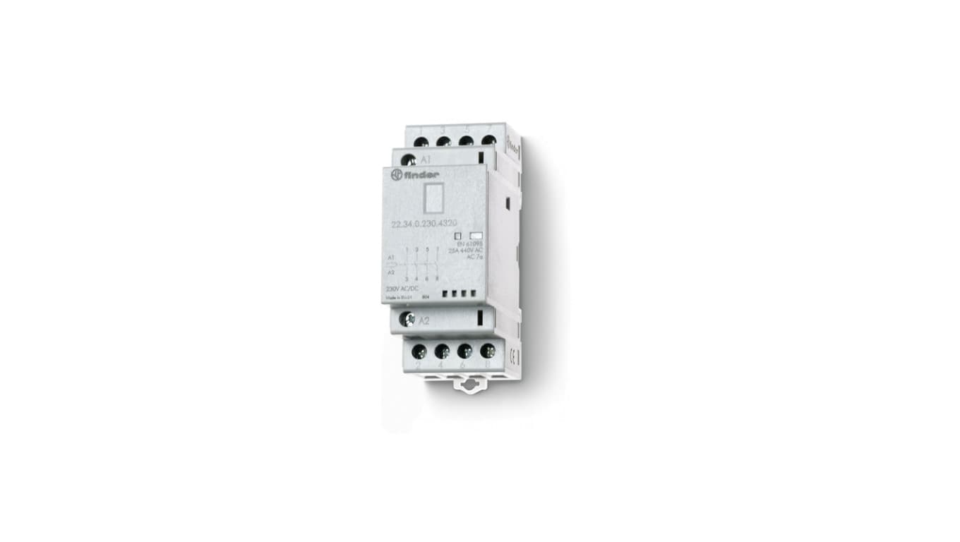 

Stycznik modułowy 4Z 25A 230V AC/DC, wskaźnik zadziałania + LED, 35mm 22.34.0.230.4320