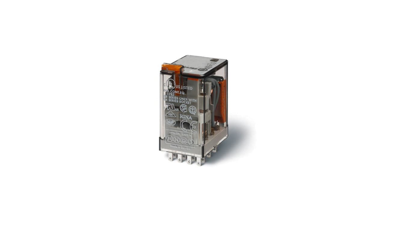 

Przekaźnik przemysłowy 4P 7A 48V DC, przycisk testujący, mechaniczny wskaźnik zadziałania 55.34.9.048.0040