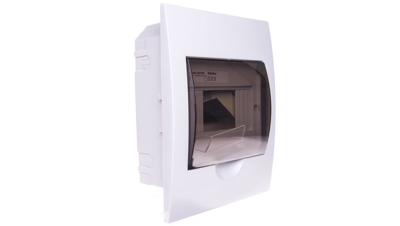 

Rozdzielnica modułowa 1x6 podtynkowa IP40 IK06 N+PE II klasa drzwi transparentne szare DB106F 1X6P/FMD biała 3841